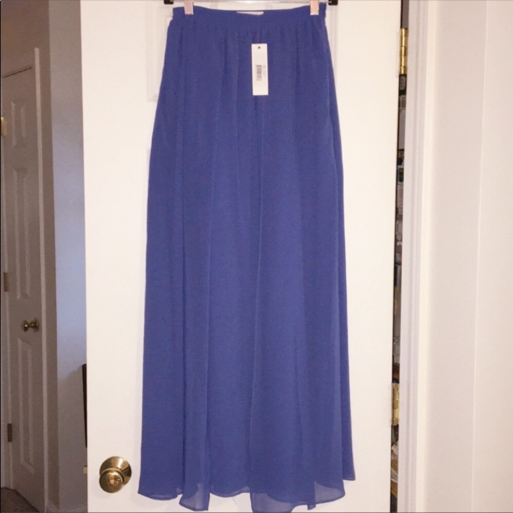 NWT Sugar Lips maxi skirt. Blue. Side zip. *XS